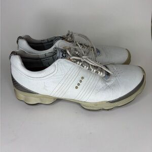 Ecco Sneaker Mens 43 EU 10 US White Biom Natural Motion Golf YAK Leather